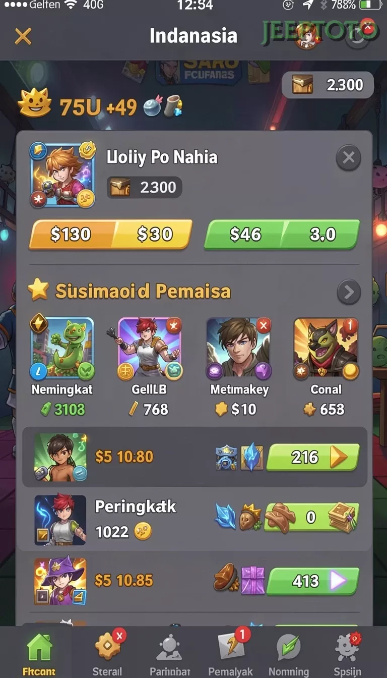 Cuplikan layar SL777 — aktivitas