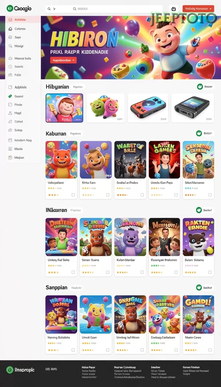 Cuplikan layar IDN777 — menu navigasi